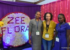 Catherine Njambi, Elsebe Nella and Faith Chepkoech from Zeeflora Limited welcomed everyone at their well-decorated booth.